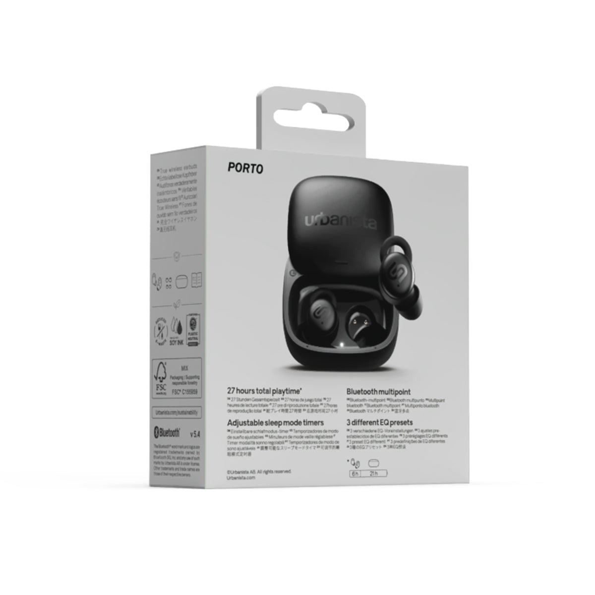 ワイヤレスイヤホン 寝ホン 小型 PORTO True Wireless Earbuds ミッドナイトブラック