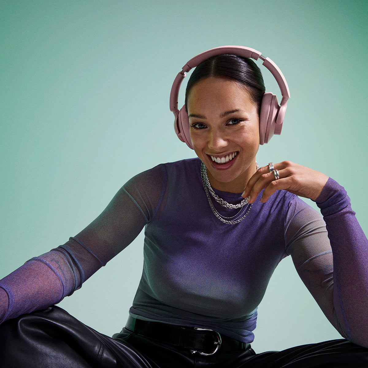 ワイヤレスヘッドホン VALENCIA AUXポート付 パウダーピンク