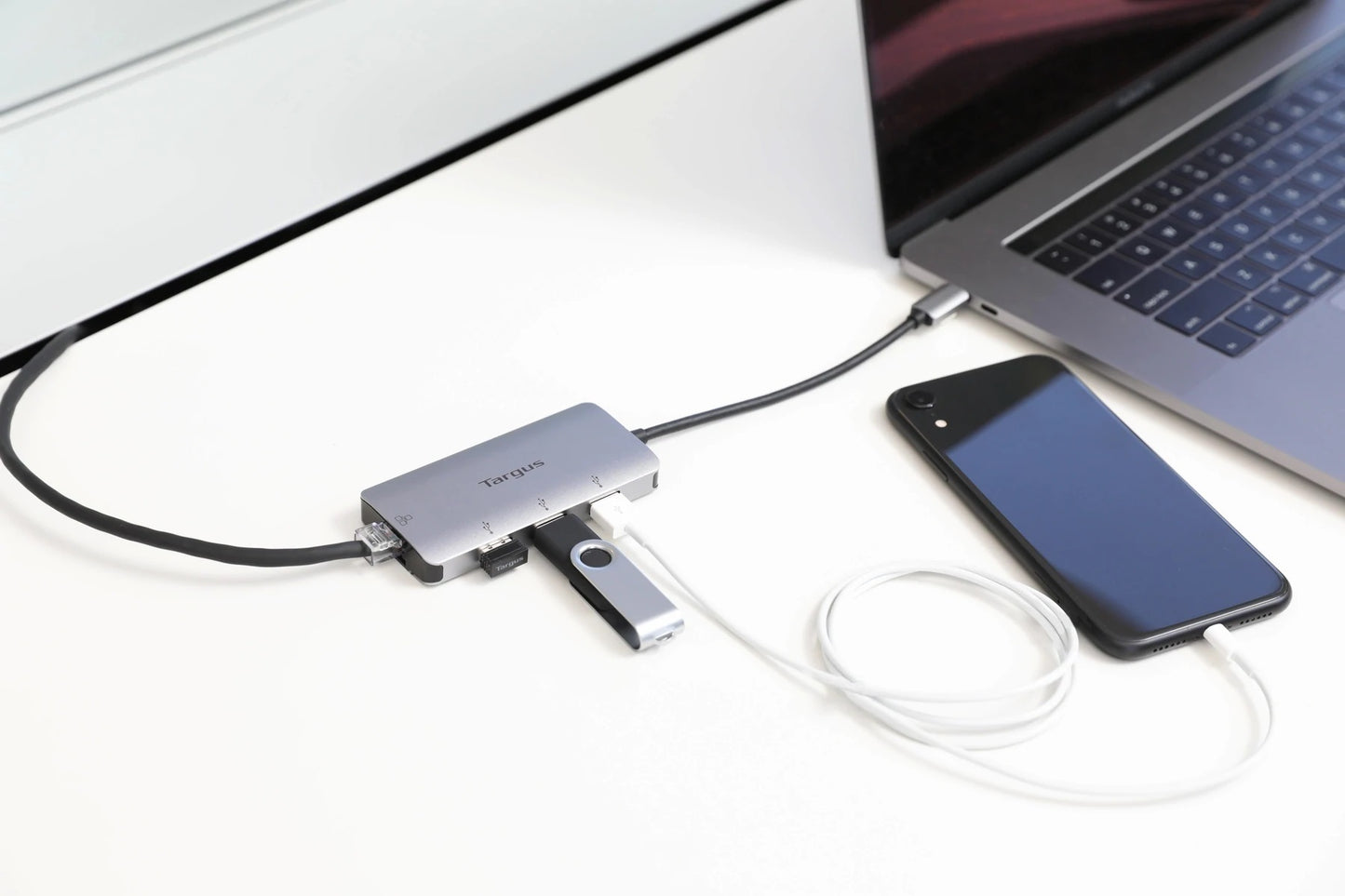 USBマルチポートハブ イーサネットアダプター付 USB-Aポートx3